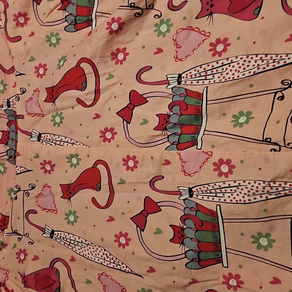 Pink Unique Vintage Cat Dress, 1x/16 - Picture 2 of 3